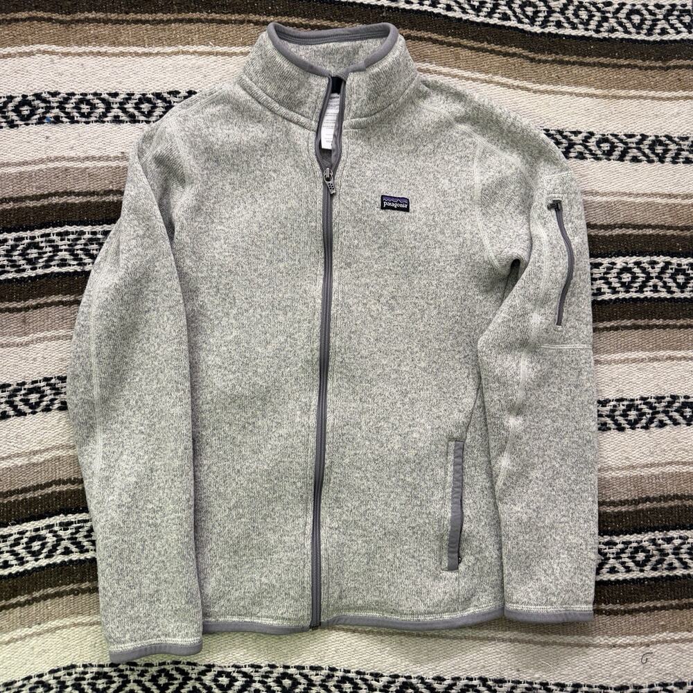 Women's Patagonia Natural Feather Gray Better Sweater Fleece Zip Up Jacket Sz M